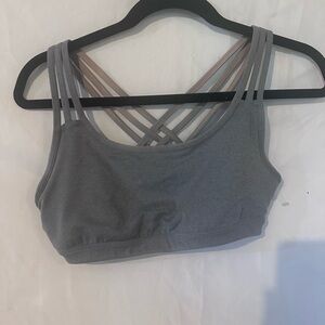Athleta Gray Strappy Sports Bra